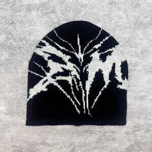 Y2k 2000s grunge gothic punk black warm weather beanie